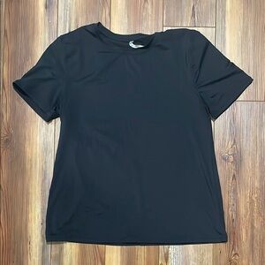 Fabletics Black Crew Neck Short Sleeve Workout T Top Size L